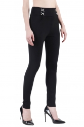 Kaga Black Solid Fit Jegging